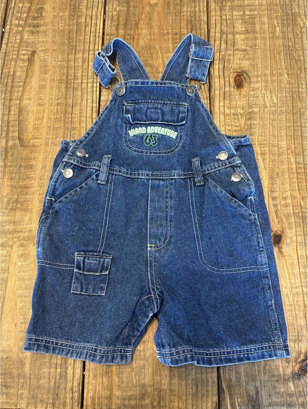 Vintage y2K Kid Connection Infant Denim Overalls Shorts 24 Months Boys Toddler